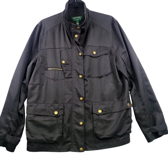 Lauren Ralph Lauren Womans Black Field Utility Jacket XL *callout - No Belt* - Picture 1 of 10